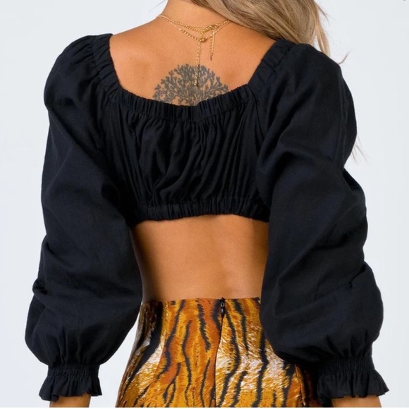 Princess Polly Take It To The Heart Top Black - Picture 2 of 16